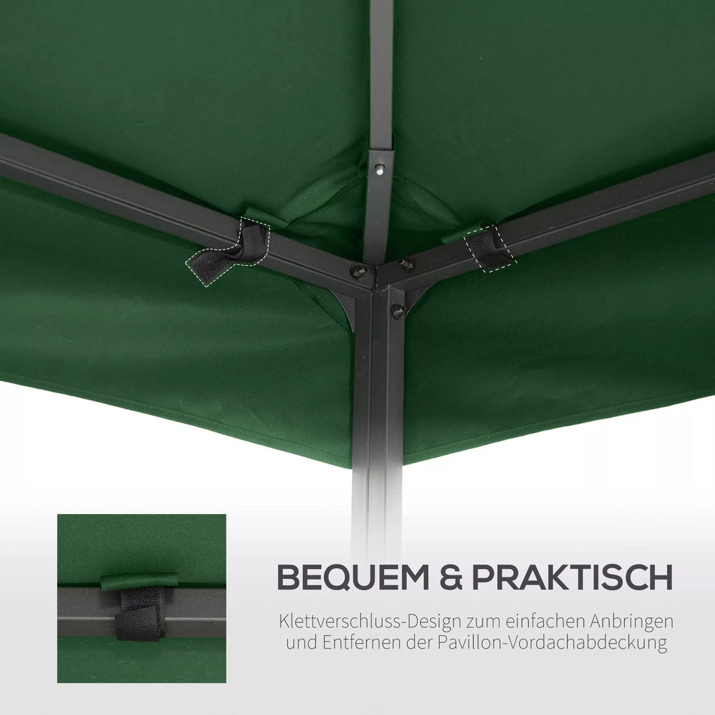 Pavilion 3x3m atsarginis stogas, atsparus vandeniui Paviljono stogas metaliniam paviljonui Paviljono atsarginis stogas Sodo paviljonas Šventinis palapinė Sodo palapinė Poliesteris Tamsiai žalia