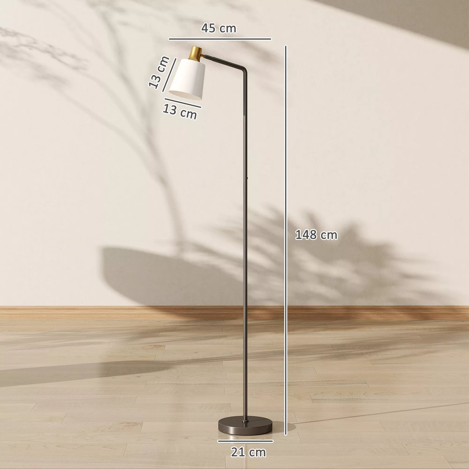 LED stovas Svetainės stovas su 350° pasukama galvute Stovas su 3000K/4000K/6500K spalvų temperatūra Juodas