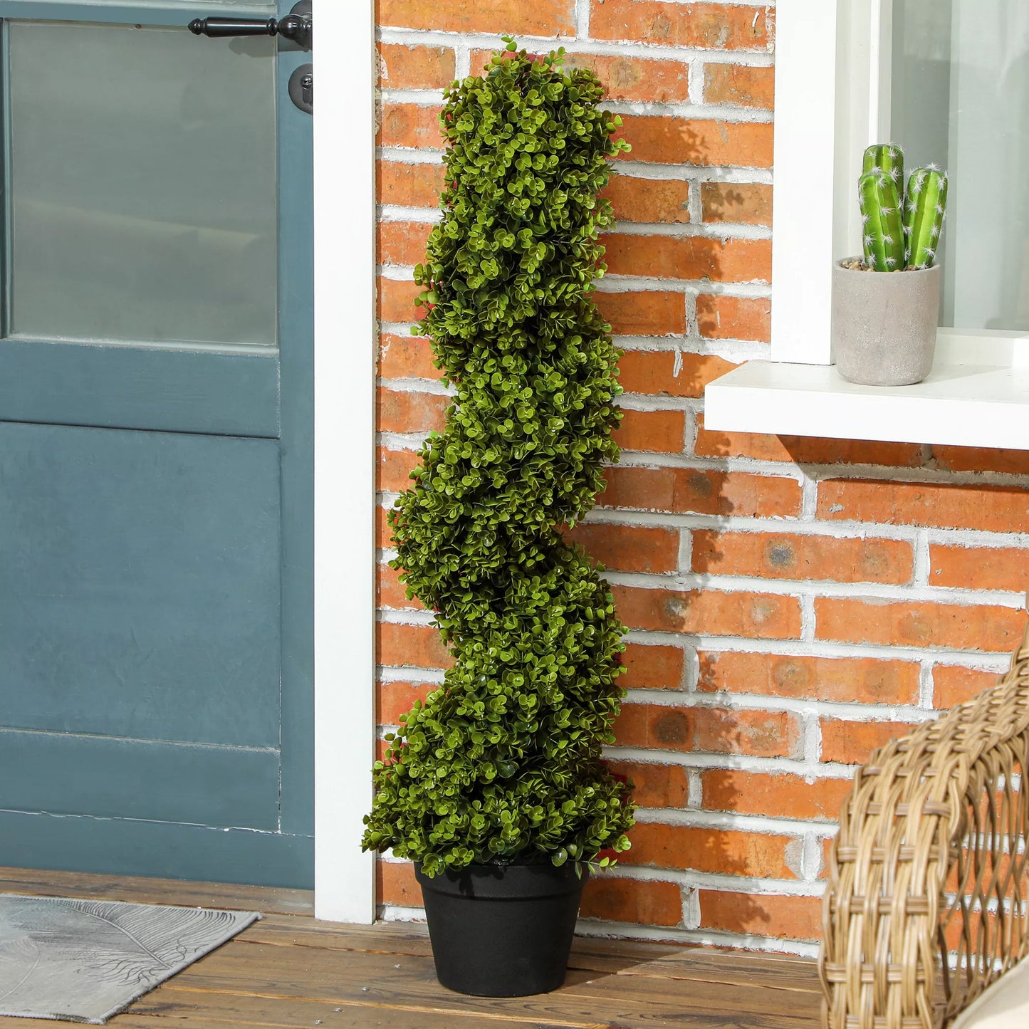 2 vnt. dekoratyvinių augalų rinkinys, dirbtiniai augalai vazonuose, dirbtiniai augalai namams, vidaus ir lauko, 90 cm, žali