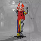 Helovino dekoracija – animatroninis klounas, 173 cm, šviečiančios akys