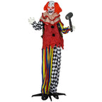 Helovino dekoracija – animatroninis klounas, 173 cm, šviečiančios akys