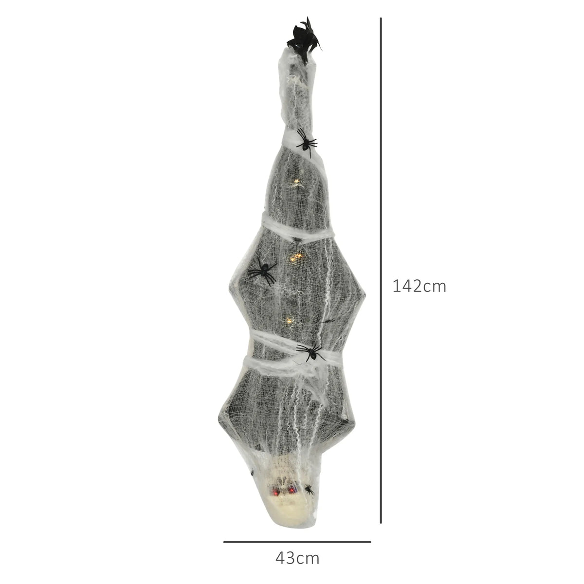 Helovino dekoracija – mumija su garsu, judesio jutikliu ir LED, 60 × 16 × 170 cm