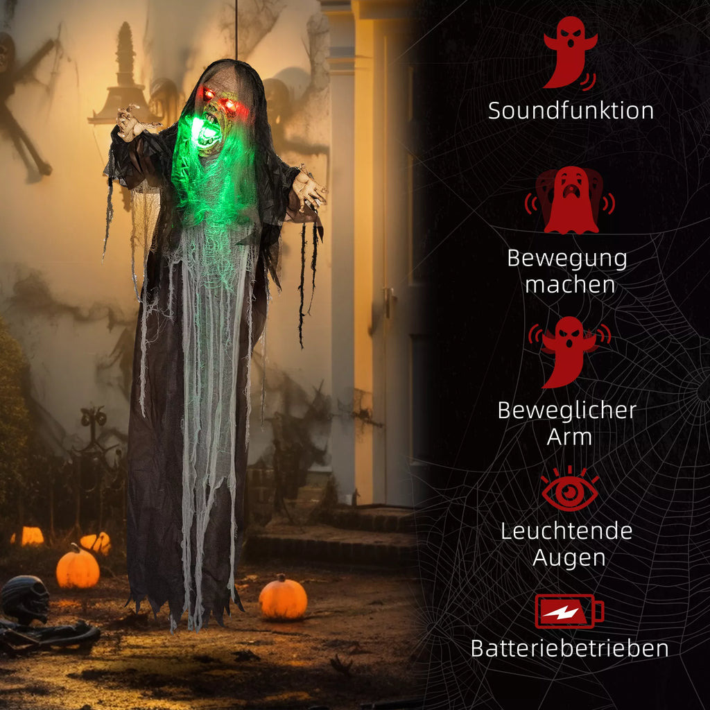 Helovino dekoracija – pabaisa, judanti, su šiurpiais garso efektais, 183 cm