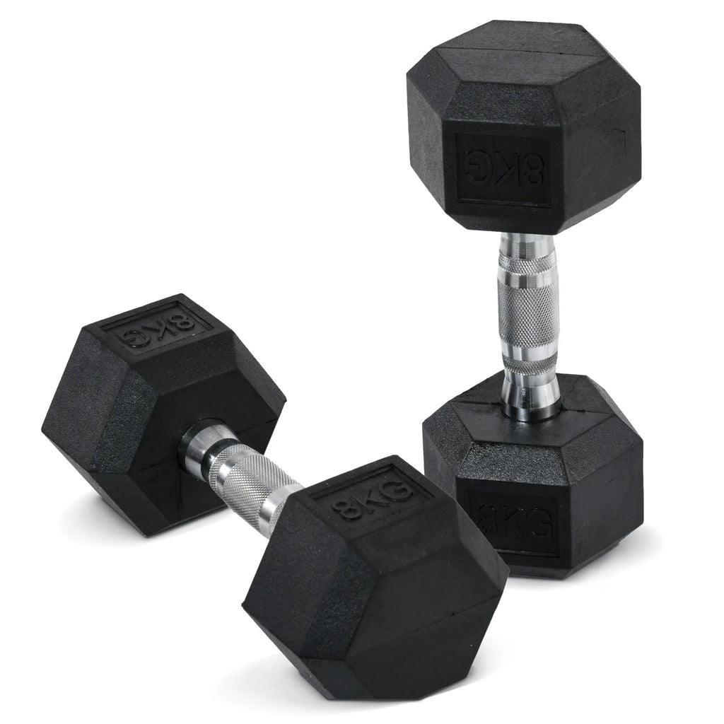 Hexagon hanteliai 2 x 8 kg, juodi