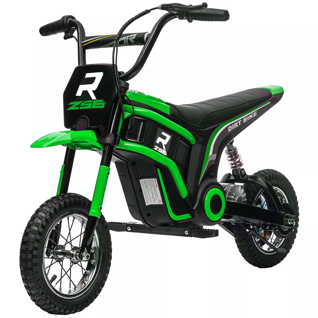 Vaikiškas elektrinis motociklas, 8–12 metų vaikams, iki 65 kg, žalias