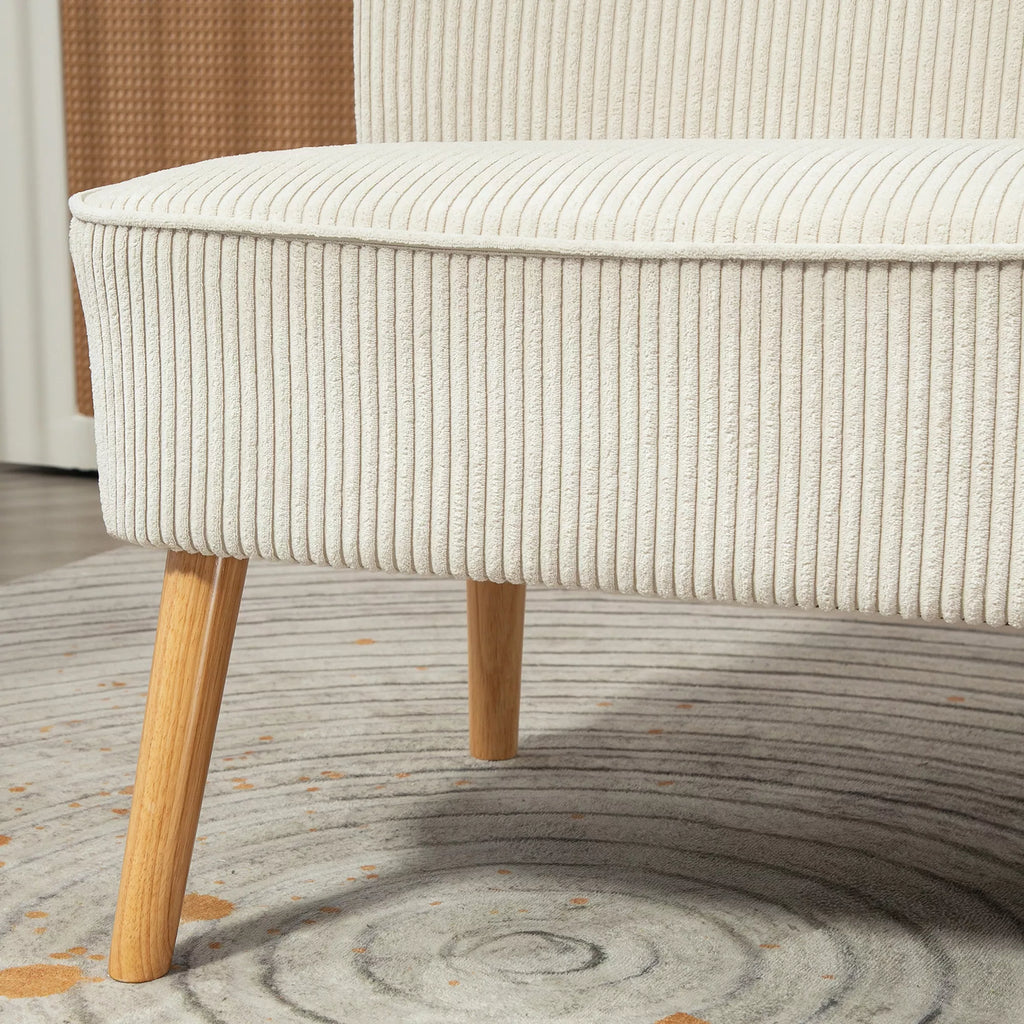 Dvivietė sofa, 117 cm pločio, kreminė balta
