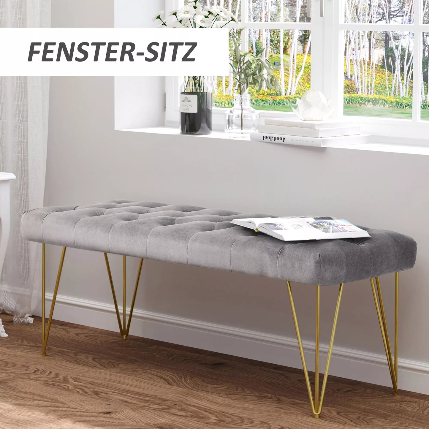 Sėdimoji dalis, paminkštintas suoliukas, pianino suoliukas, suoliukas avalynei su "velveto" išvaizda, suoliukas prie lovos, klaviersuoliukas miegamajam, svetainei, koridoriui, pilkos spalvos metalas, 116 x 44,5 x 49 cm