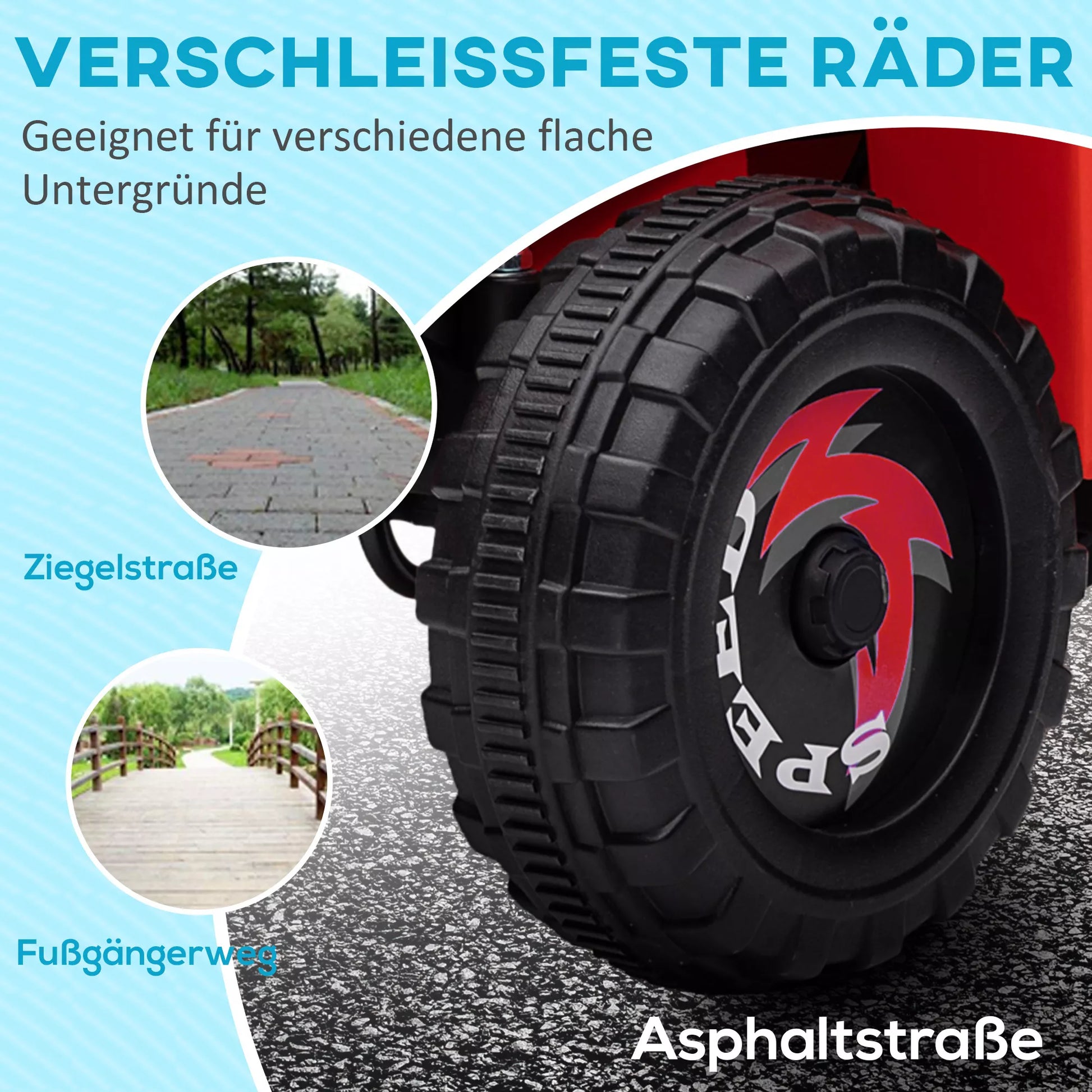Elektrinis vaikiškas keturratis su priekaba, 2,5 km/h, 50 min. važiavimo laikas, nuo 1,5 iki 3 metų, iki 25 kg, raudonas