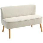 2-vietė sofa, minkšta apmušalai, lengvai prižiūrimi apmušalai, atlaiko iki 150 kg svorį, 117 x 56,5 x 77 cm, kreminė balta spalva