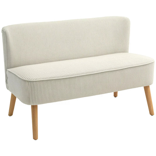 2-vietė sofa, minkšta apmušalai, lengvai prižiūrimi apmušalai, atlaiko iki 150 kg svorį, 117 x 56,5 x 77 cm, kreminė balta spalva