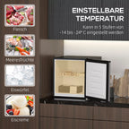 Grafika apie šaldiklio reguliuojamą temperatūrą