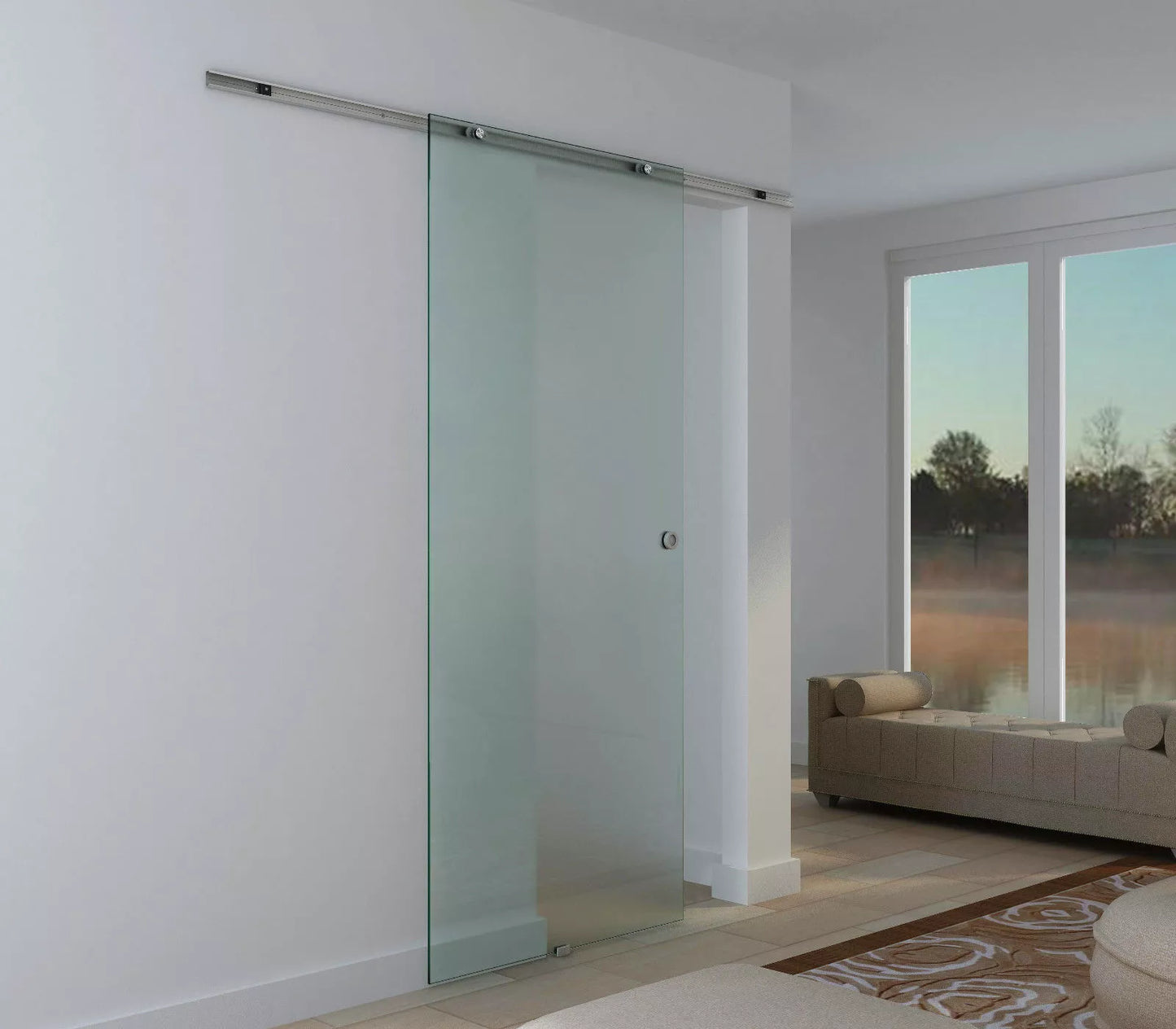 Stiklinės stumdomos durys, vidaus durys su matintu stiklu, 1025 x 2050 mm
