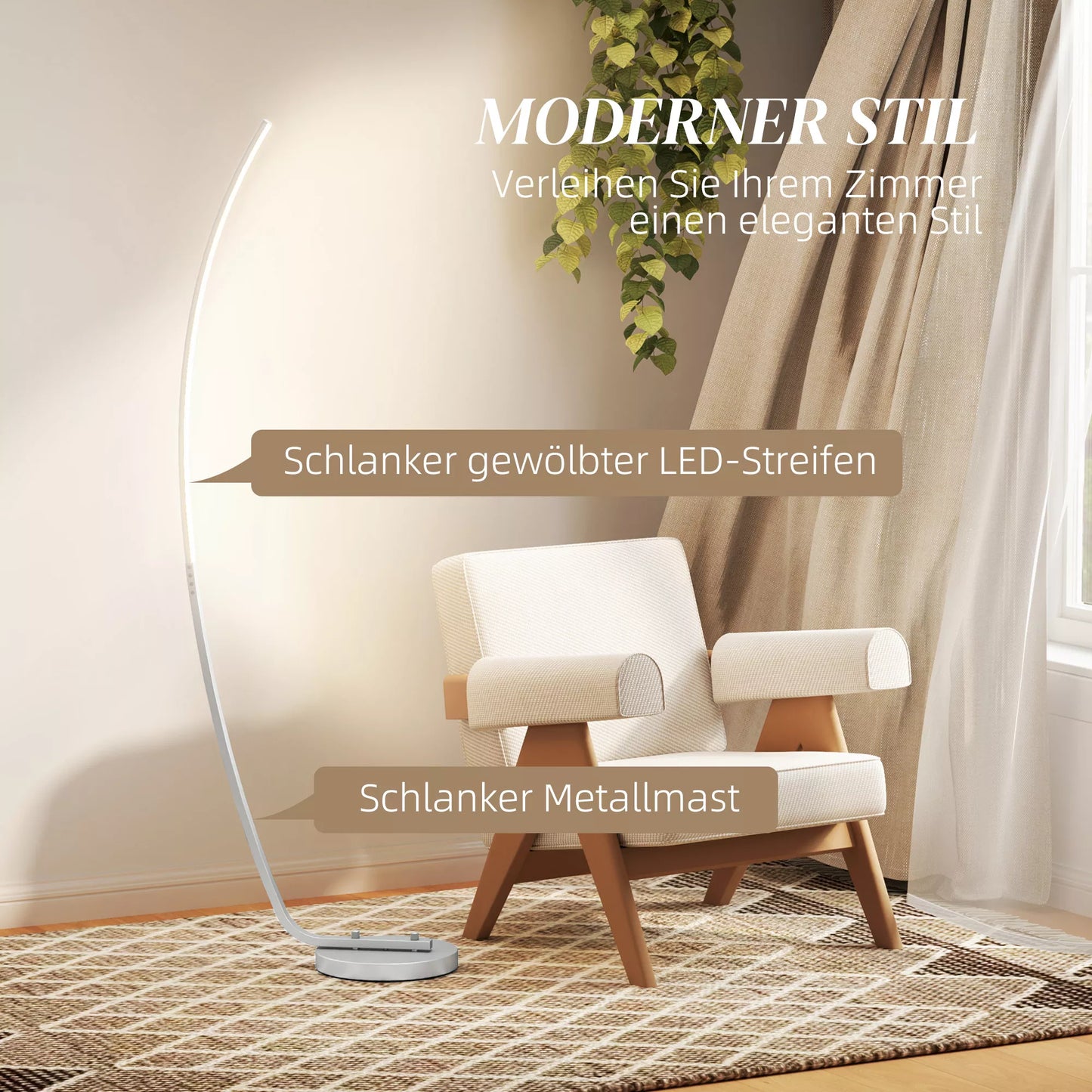 LED koridoriaus šviestuvas su reguliuojamu ryškumu, moderni pastatoma lempa su kojiniu jungikliu miegamajam, svetainei, sidabrinė