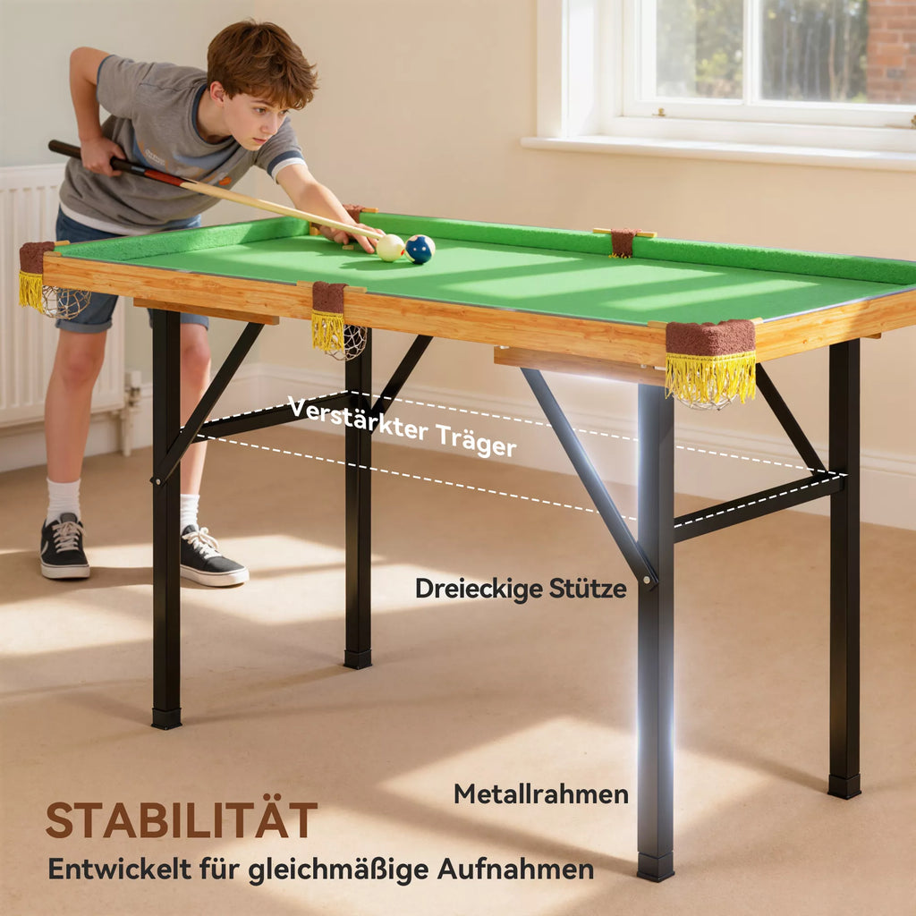Sulankstomas biliardo stalas, 120 cm, žalias