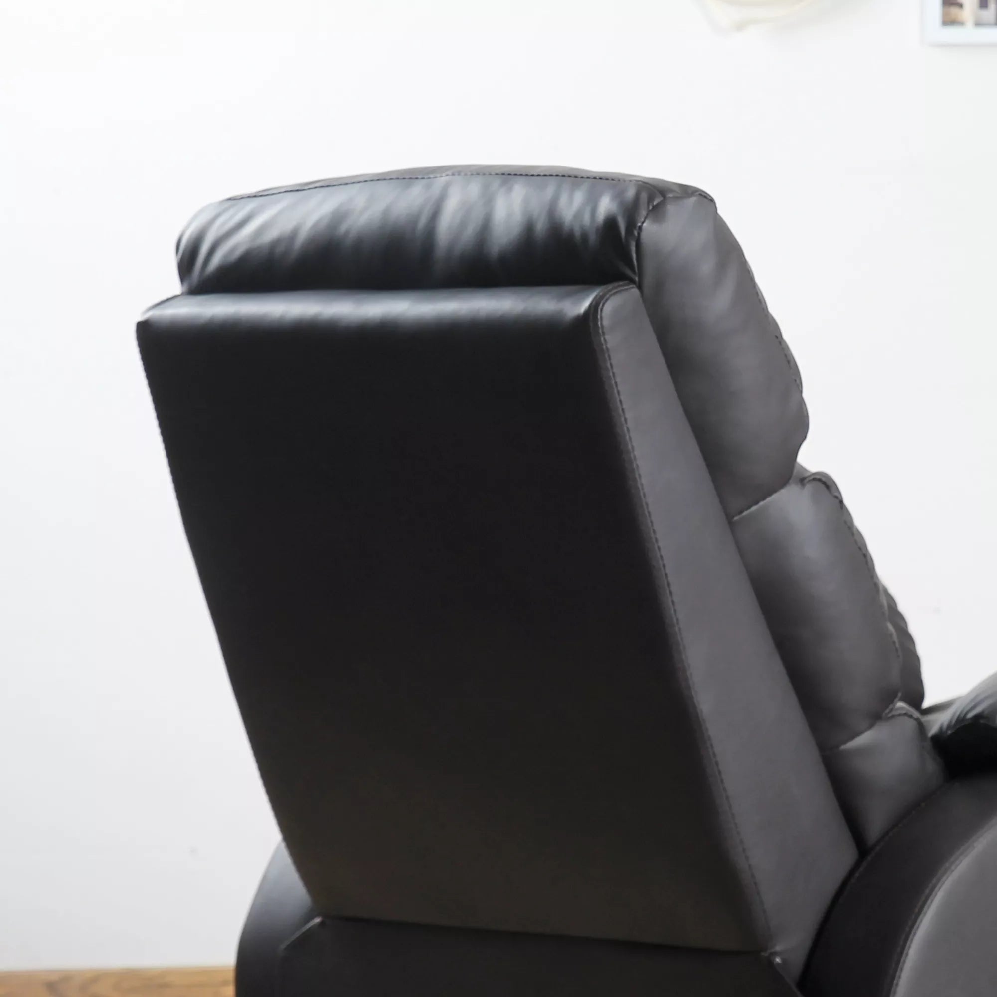 Poilsio fotelis, TV fotelis, svetainės fotelis, gultas, kampinis rašomasis stalas su CPU laikikliu, reguliuojamas, ergonomiškas, dirbtinė oda, plienas, rudas, 75 x 92 x 99 cm