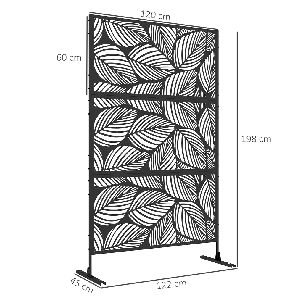 Apsauga nuo žvilgsnių Apsauga nuo žvilgsnių Sodas Sodo atskyrimas, gėlių raštai, metalas, 122 x 45 x 198 cm, juoda