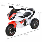 Infografika su balasinės dviračiuko-motociklo matmenimis: 74 cm ilgis, 48 cm aukštis, 39 cm plotis