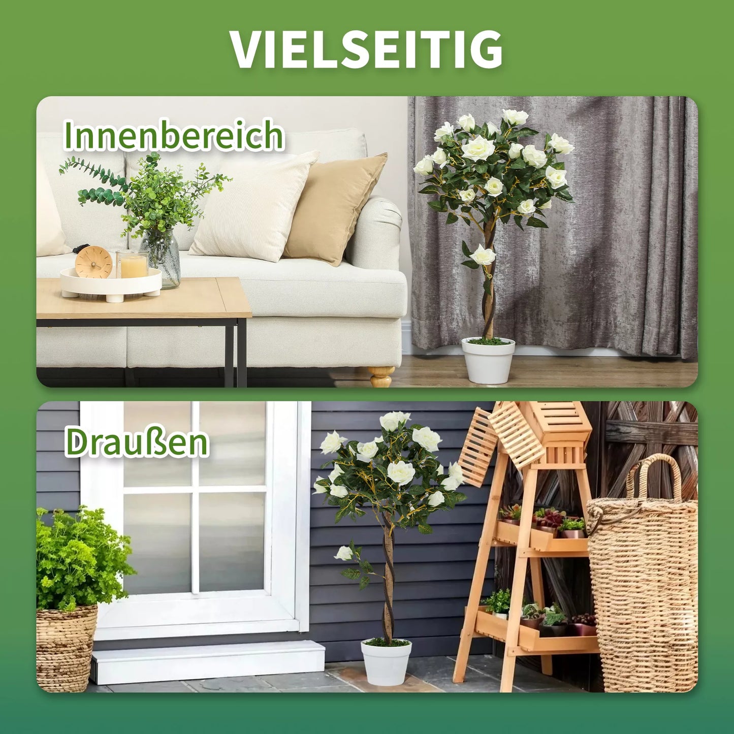 Dirbtinis medis, dirbtinis augalas cemento puode