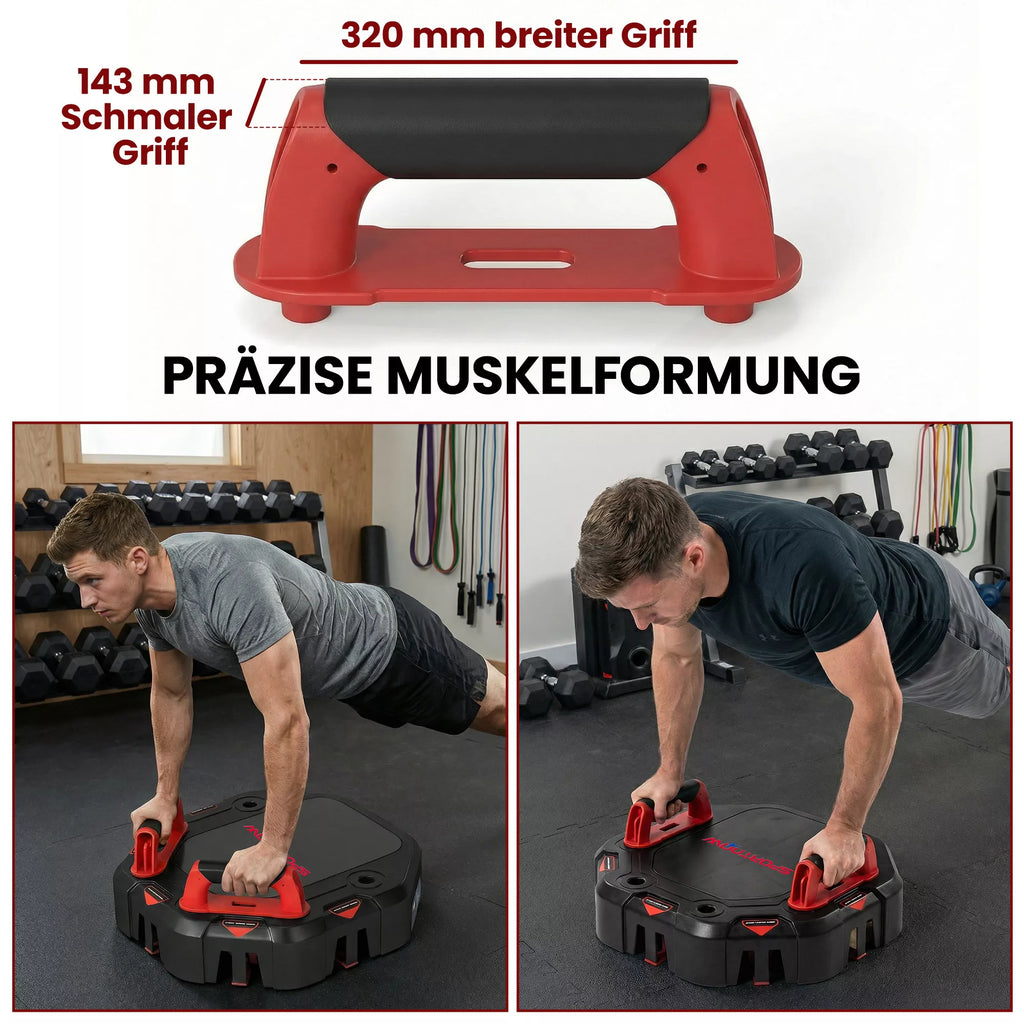 Liegestützbrett 7-in-1 Reguliuojama Push Up Board su atsparumo juostomis Rulonais Durų inkaro, Sulankstoma