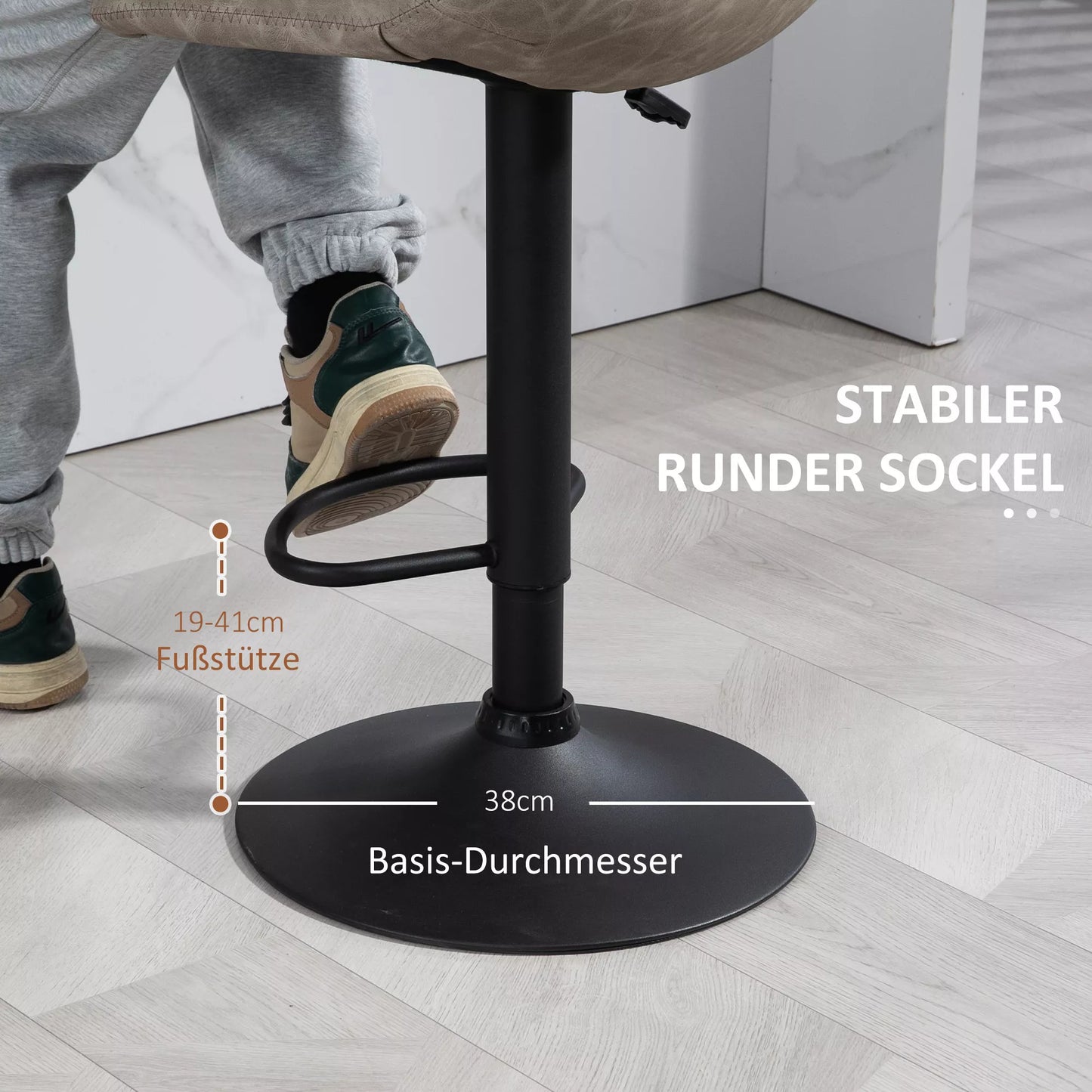 Baro taburetės 2 vnt. komplekte, Retro dizainas, reguliuojamas aukštis, sukamos, dirbtinė oda, 42 x 48 x 91-112 cm, smėlio