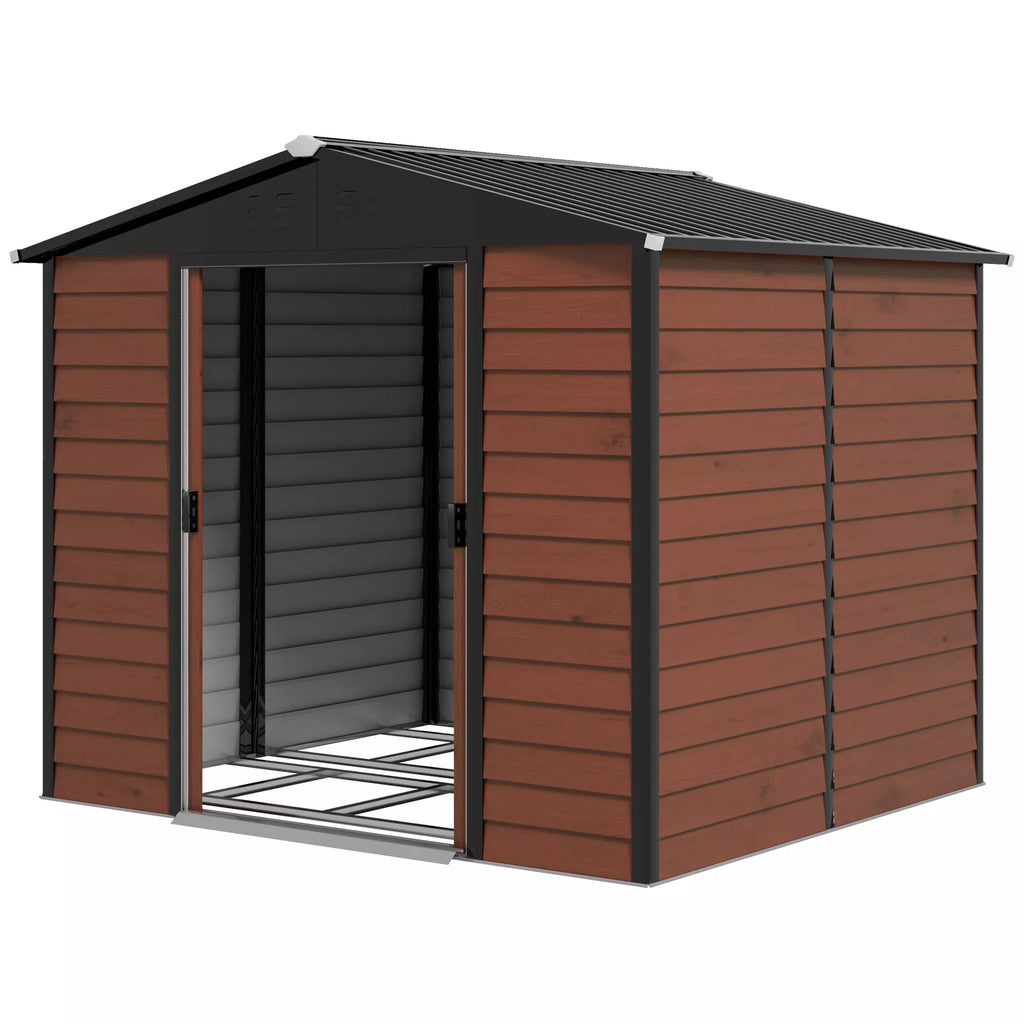 Metalinis sodo namelis, atsparus oro sąlygoms & nerūdyjantis, užrakinamas, 2,40 x 2,06 x 1,98 m, tikas