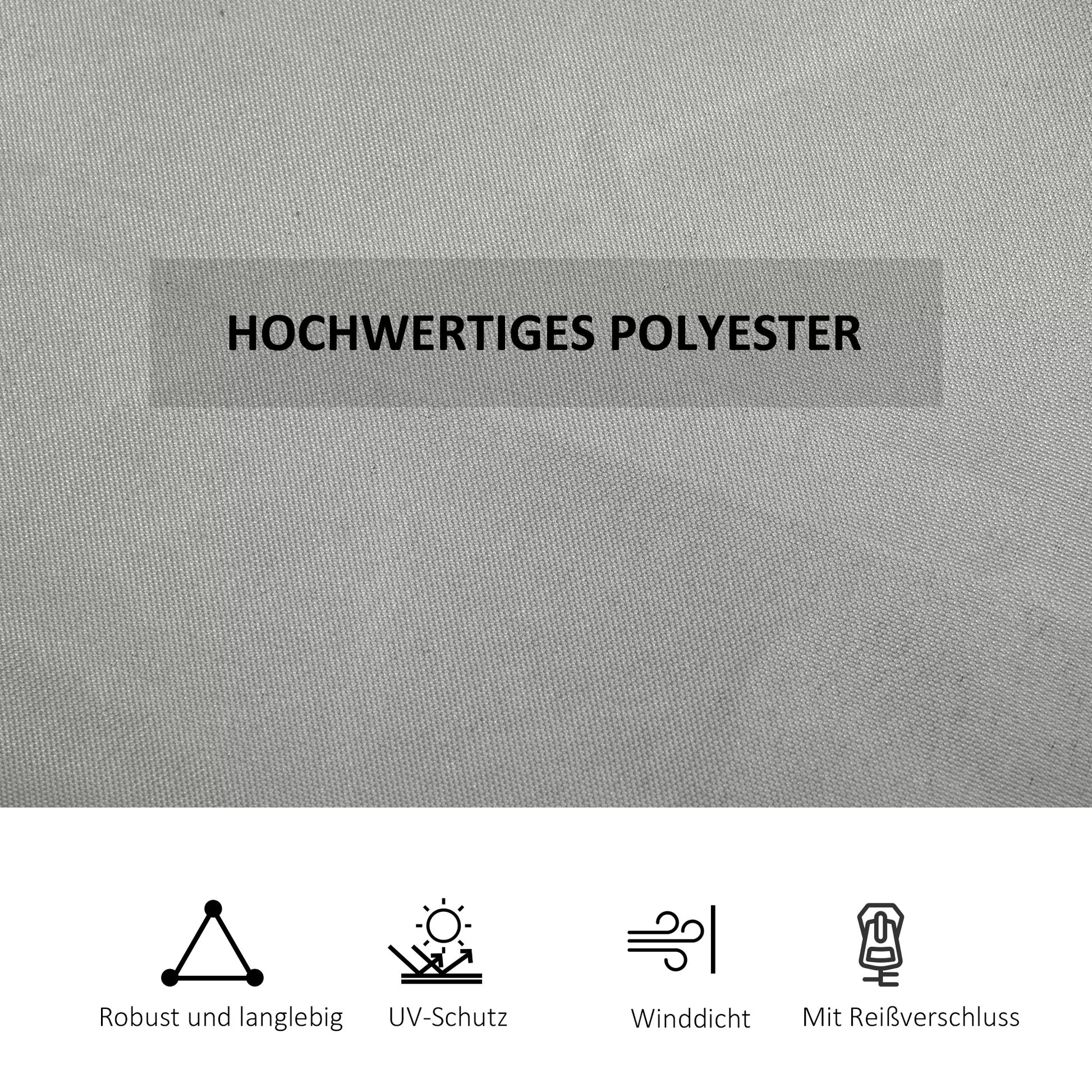 Atsarginė užuolaida paviljonui, 4 vnt. rinkinys, skirtas 3x3 m paviljonams, 302x205 cm, šviesiai pilka