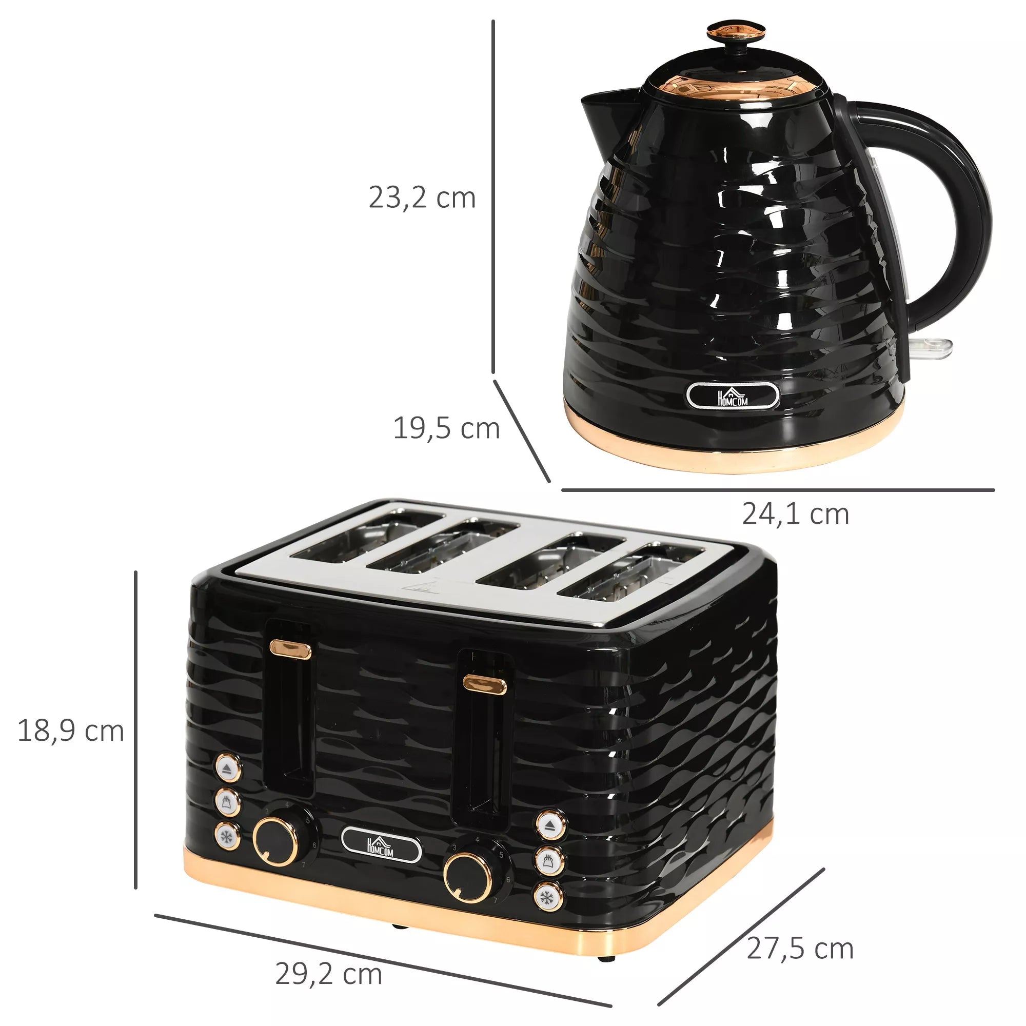 Skrudintuvo ir virdulio komplektas, 1,7 l talpos, juodas