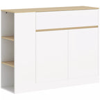 Komoda, didelis spintos skyrius, 3 lentynos, stalčius, 105 x 30 x 81,5 cm, balta/mediena