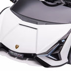 Baltas vaikų Lamborghini automobilis iš galo