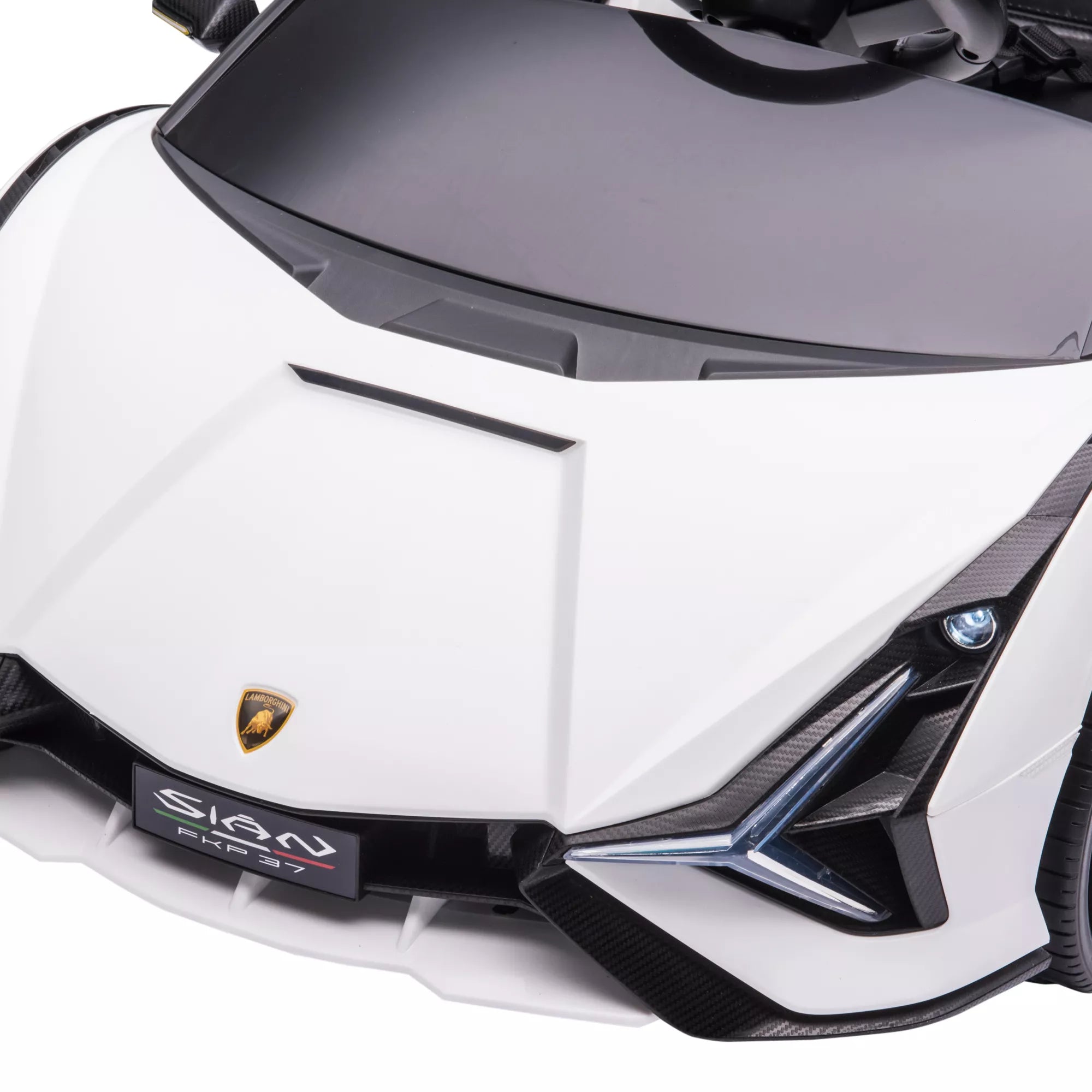 Vaikų transporto priemonė 12 V 2 važiavimo režimai Lamborghini SIAN SUV automobilis-žaislas Elektrinis automobilis su nuotolinio valdymo pultu Muzika (MP3/USB) Apšvietimas 37–60 mėnesių Metalas Balta 108 x 62 x 40 cm
