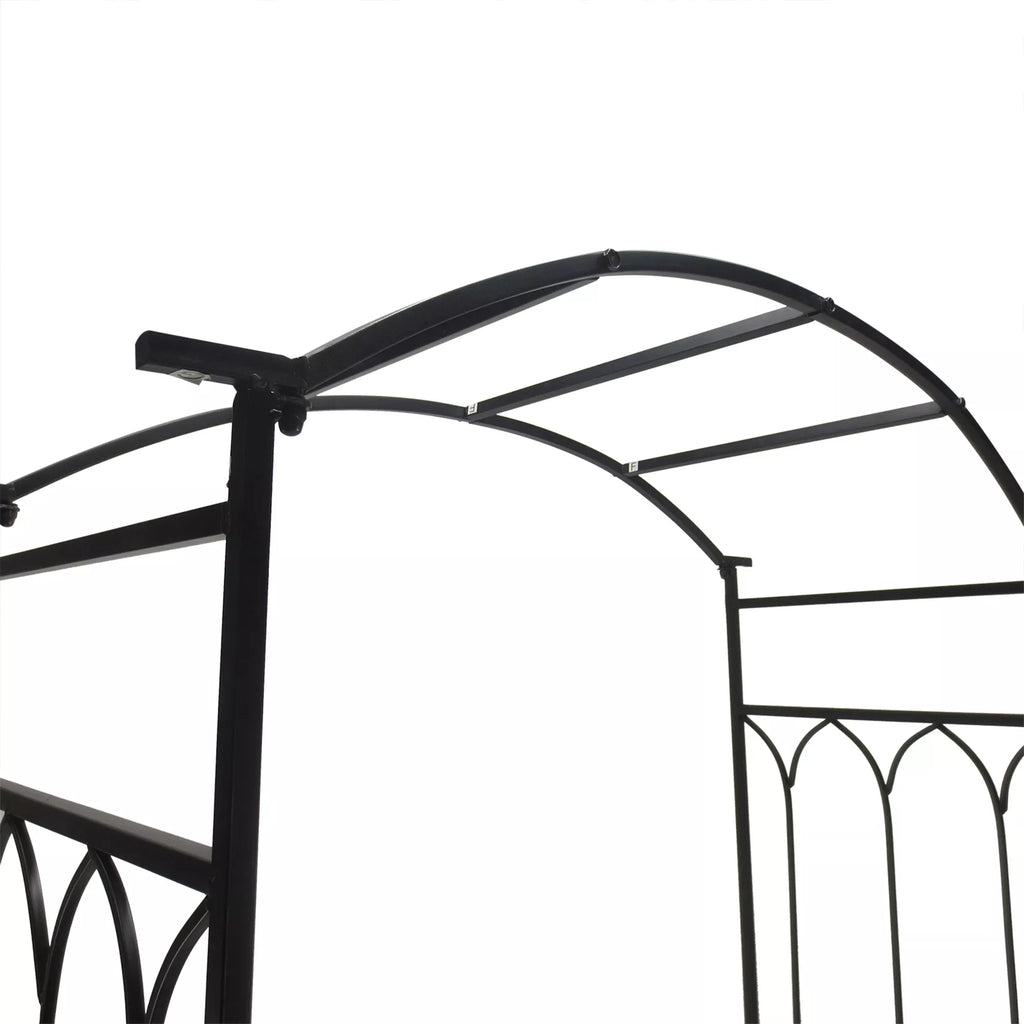 Rožių arkos su suoliuku Rožių suoliukas Pavėsinės suoliukas Filosofų suoliukas Tinklelis Tinklelis Sodas suoliukas Metalo Juodas 115 x 50 x 203 cm