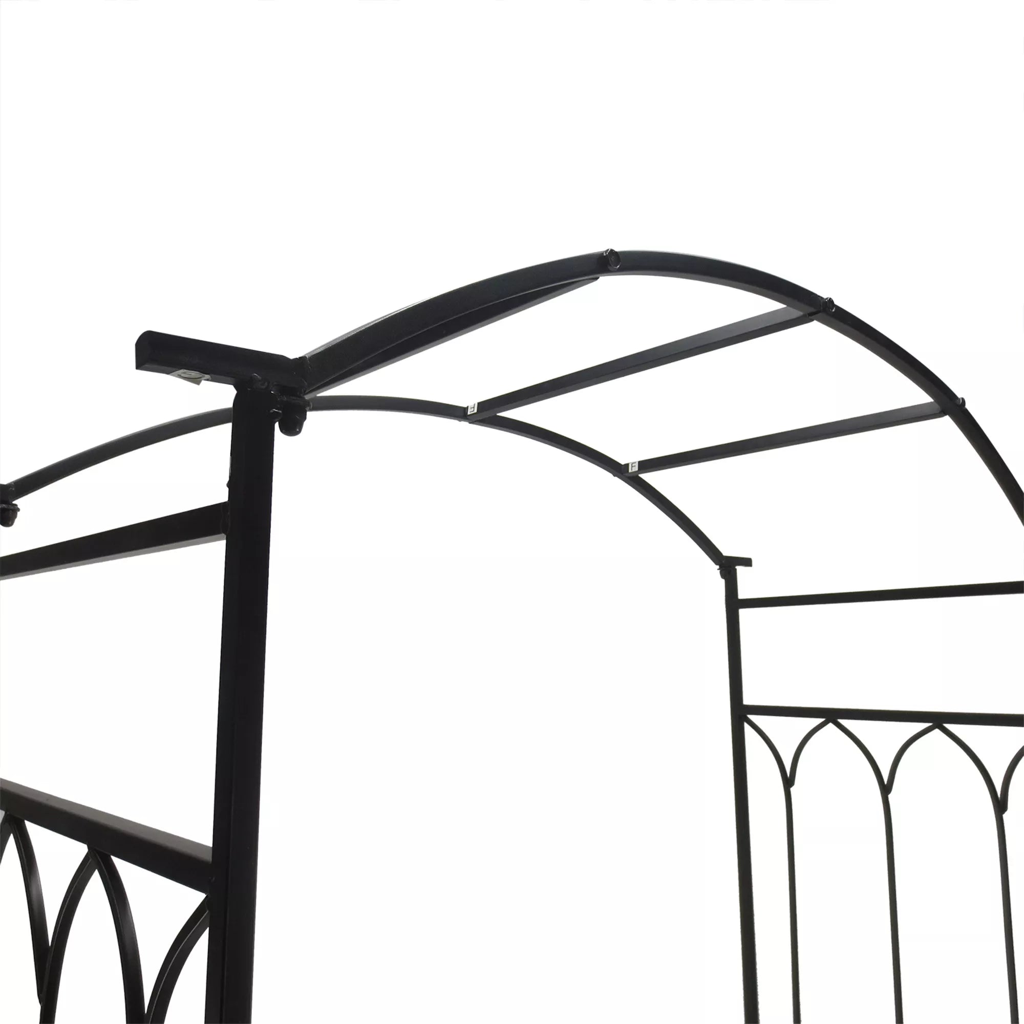 Rožių arkos su suoliuku Rožių suoliukas Pavėsinės suoliukas Filosofų suoliukas Tinklelis Tinklelis Sodas suoliukas Metalo Juodas 115 x 50 x 203 cm