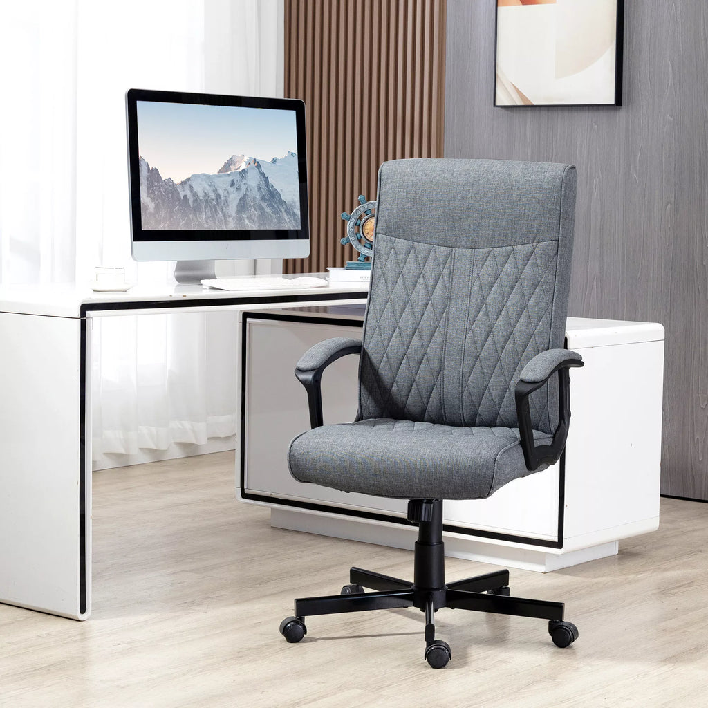 Biuro kėdė, kompiuterio kėdė, reguliuojamo aukščio, nuolydžio, ergonomiška biuro kėdė, pilka