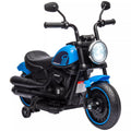 Elektrinis vaikų motociklas, elektrinis vaikų transporto priemonė, su žibintais, 3 km/h, mėlyna + juoda