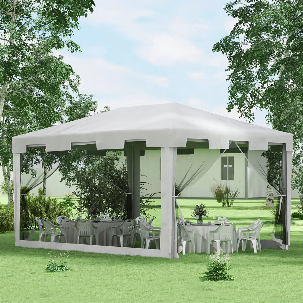 Sodo paviljonas 3 x 3 m, atsparus oro sąlygoms, sulankstomas, 395 cm x 295 cm x 255 cm, baltas