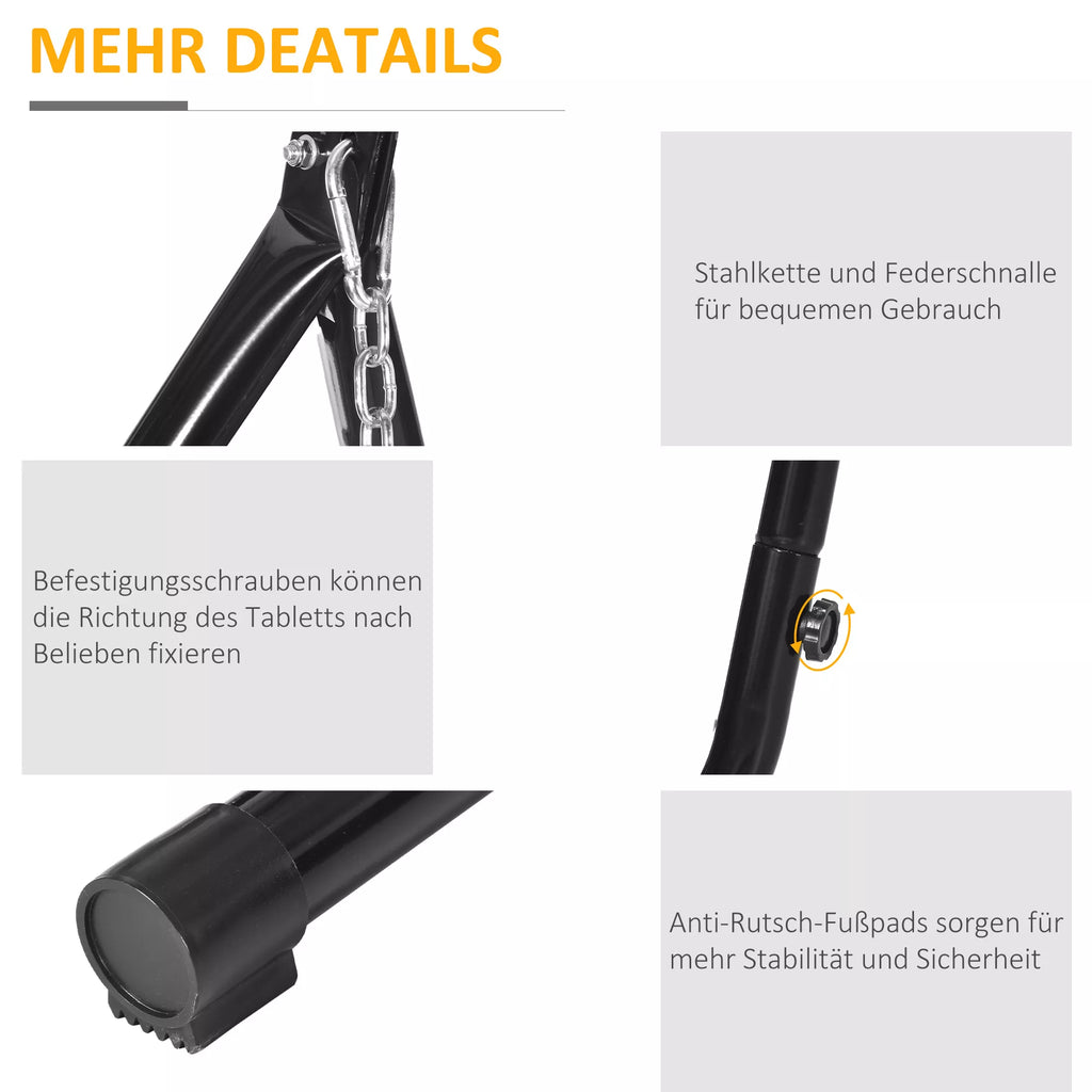 Stovas kabančiam krėslui, stabilios x-formos, metalas, iki 120kg, juodas