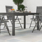 Sodo stalas Išplėstas Aliuminis 160/220x90 cm Atsparus atmosferos poveikiui Balkono stalas, neslidus Bufeto stalas Pilkas