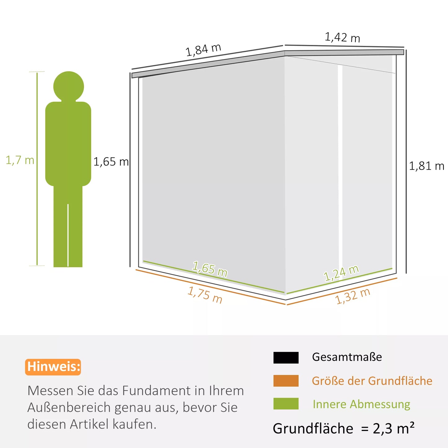 Metalo sodo namelis, cinkuotas plienas, užrakinamos durys, lengvas montavimas, 142 x 184 x 165/181 cm, pilkos spalvos