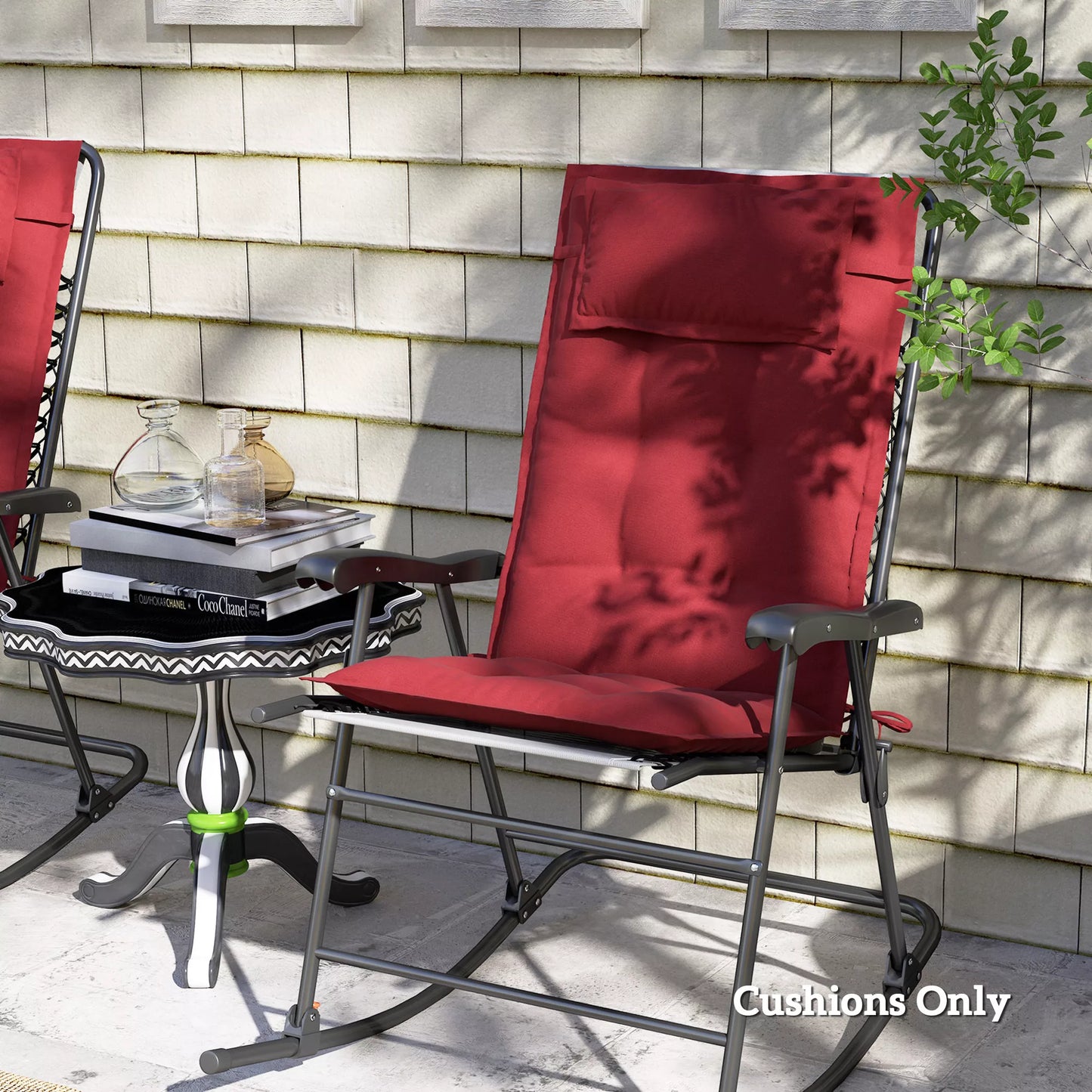 2 vnt. komplektas Šezlongo užvalkalas Vandeniui atsparus Gulto užvalkalas Sodo gultui Čiužinys 50x116x5 cm, Vyno raudonumo