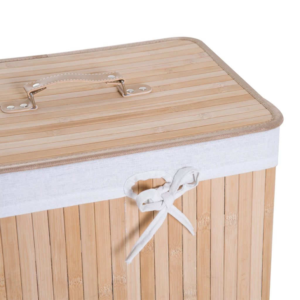 Siauras skalbinių krepšys su dangčiu 72L, surinktuvas su rankena, išimamas skalbinių maišas, skalbinių dėžė skalbyklai, miegamajam, vonios kambariui, Natūralus