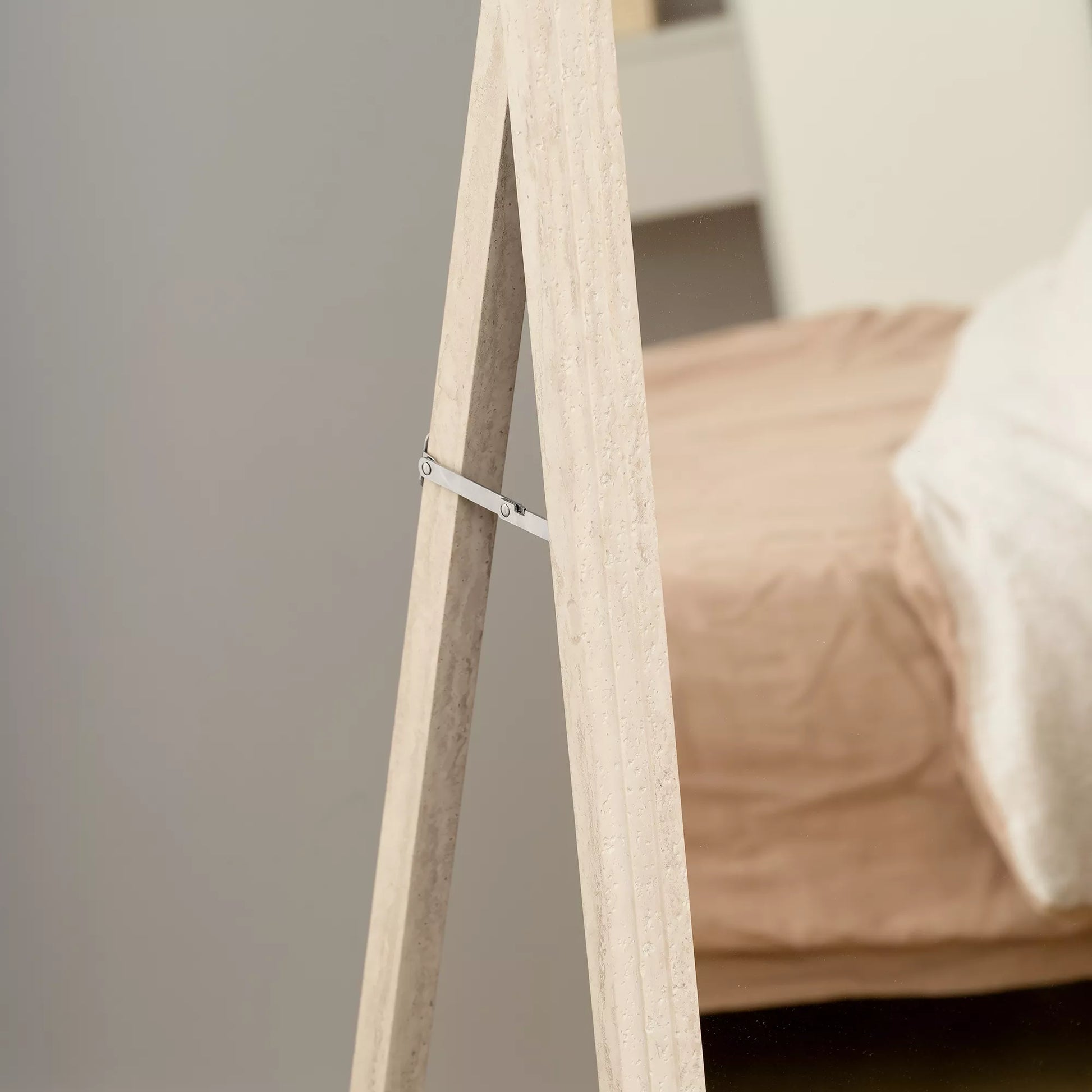 160 x 50 cm viso kūno veidrodis, universalus, stačiakampio formos su rėmu, baltas