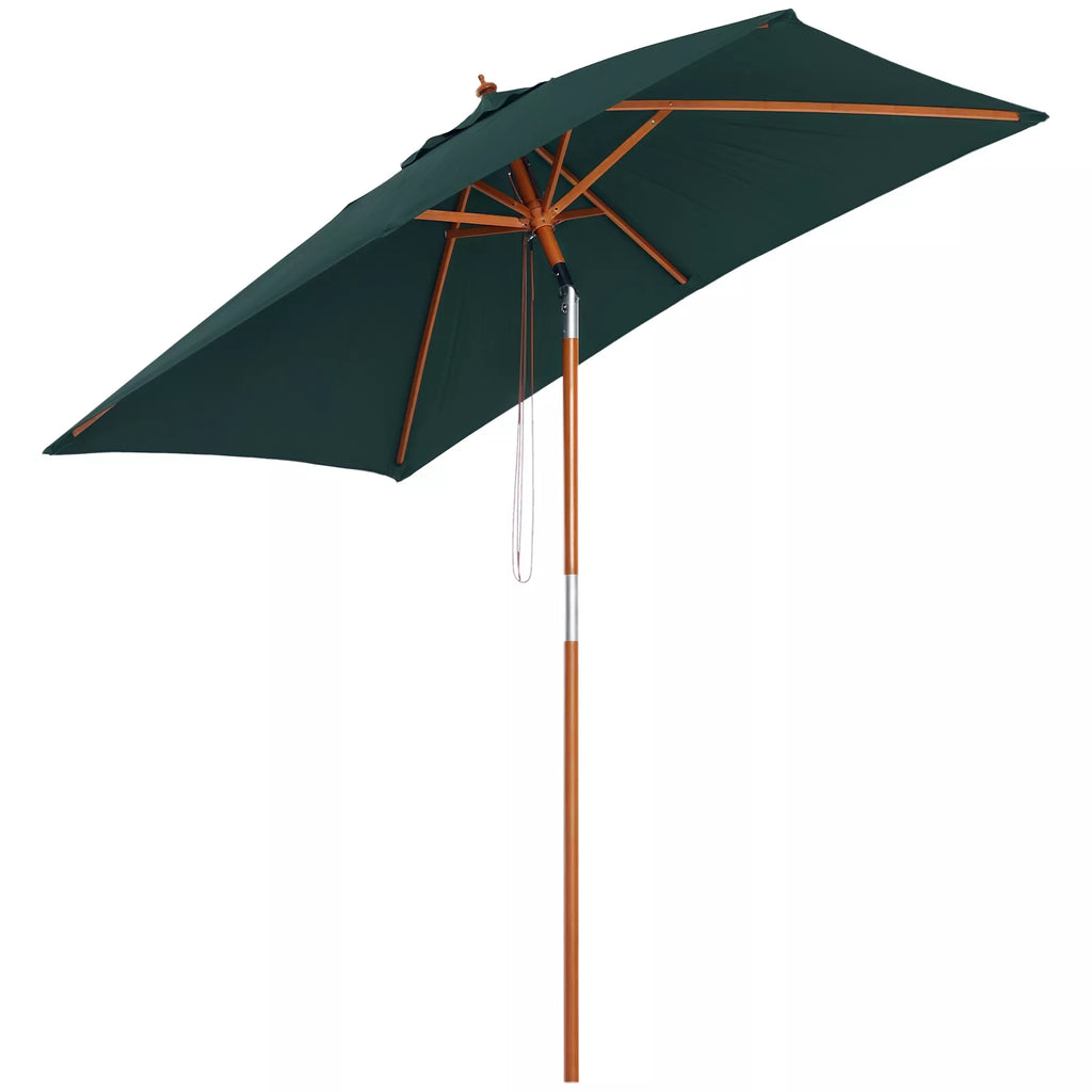 Skėtis nuo saulės 200 x 150 x 235 cm Sulankstomas sodo skėtis, reguliuojamas 3 pakopomis, stačiakampis, atsparus vandeniui ir UV spinduliams, skirtas paplūdimiui, balkonui, terasai, sodui, žaliam plotui.