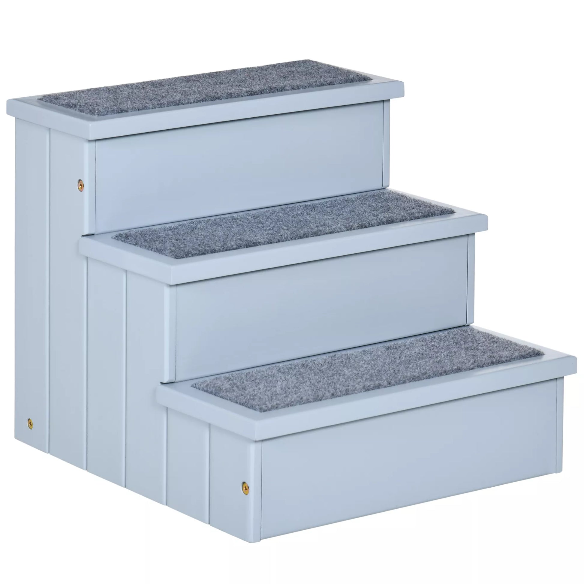 3 pakopų šunų laipteliai, 38 cm aukščio, naminių gyvūnėlių laipteliai, skirti mažiems ir vidutinio dydžio šunims, katelių laipteliai, šunų rampa, pagalbinė priemonė įlipimui į lovą, sofą, fotelį ir automobilį, pilkos spalvos