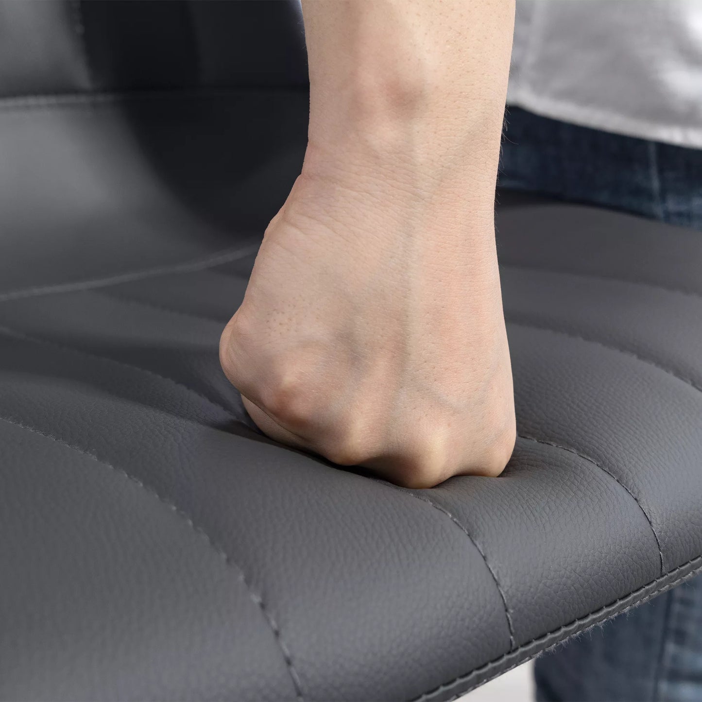 Baro kėdžių komplektas (2 vnt.), reguliuojamo aukščio ir retro dizaino, dirbtinė oda ir metalas, 43x49,5x111 cm