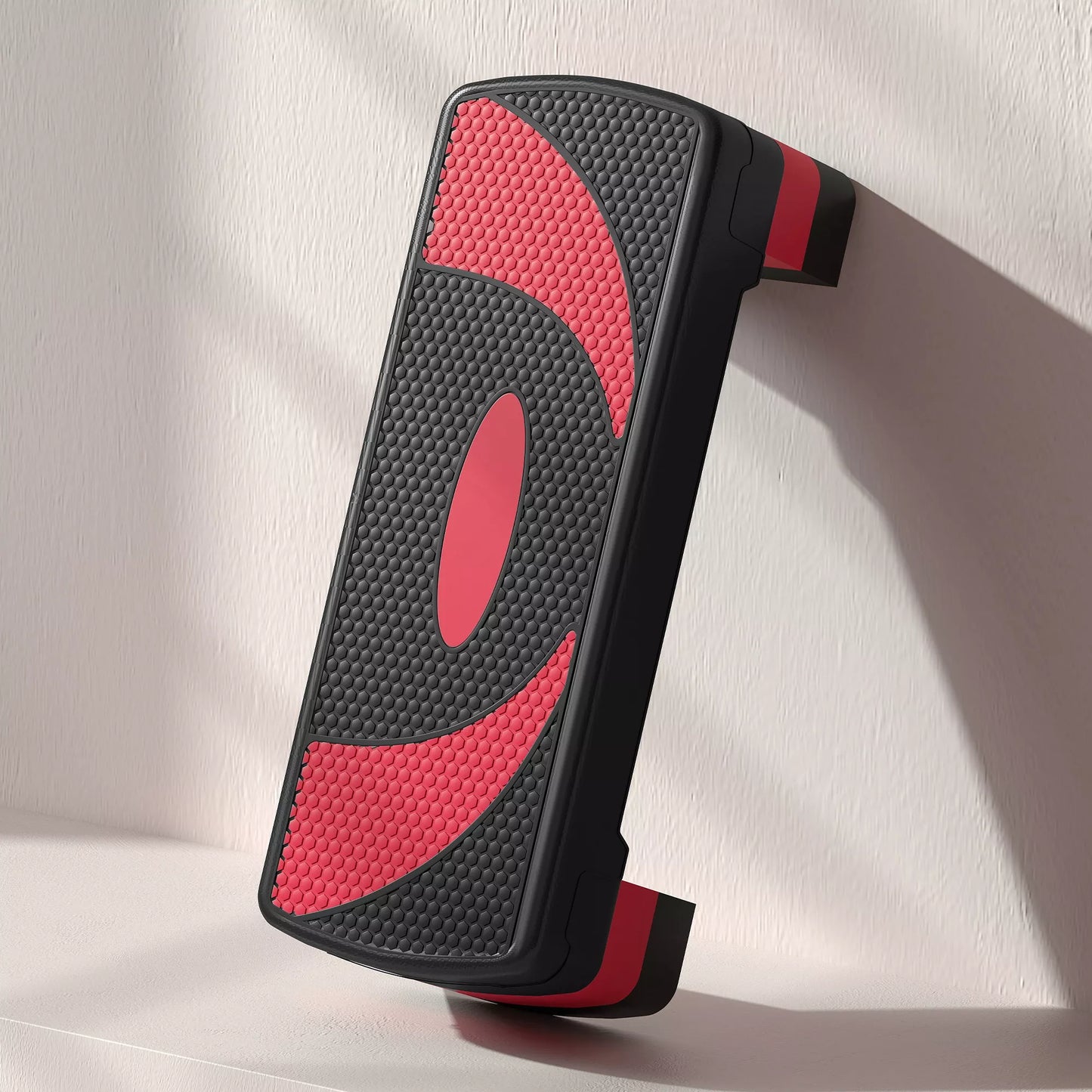 Aerobikos step-platforma, reguliuojamo aukščio, skirta naudoti patalpoje ir lauke, keliamoji galia iki 150 kg, 80 x 31 x 10-20 cm, Raudona