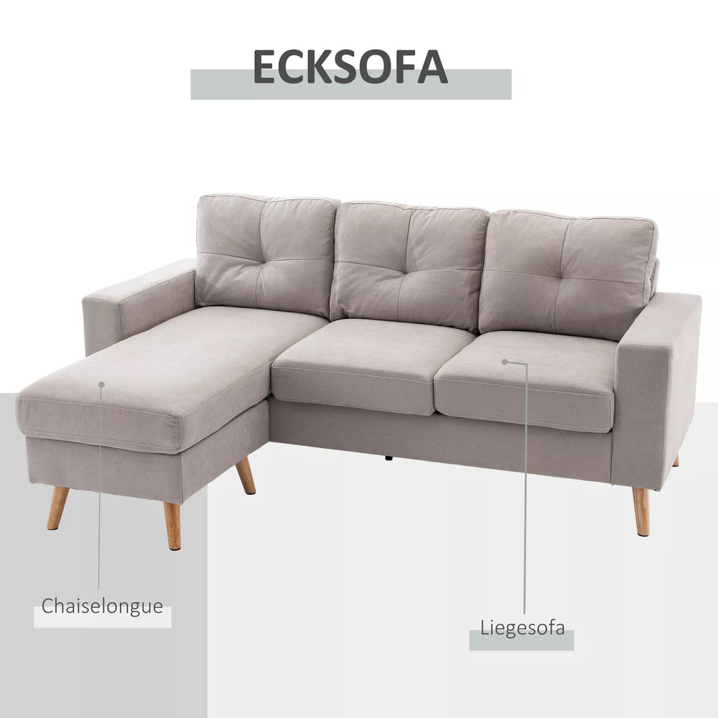 Kampinė sofa keičiama kryptimi 193x136 cm šviesiai pilka