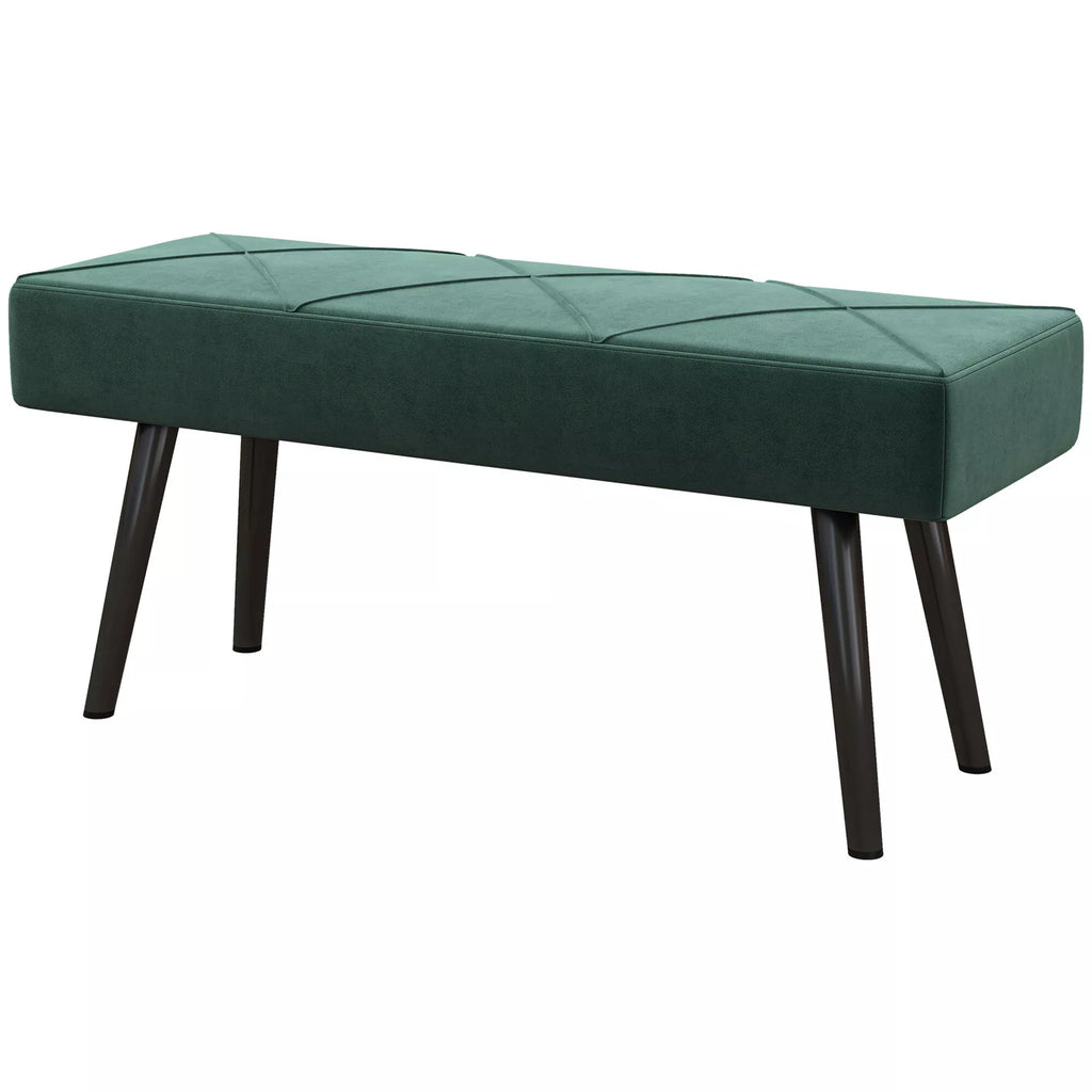 Sėdimoji sofa, minkšta sofa, lovos sofa, aksomo išvaizda, 100 x 36 x 45 cm, žalia
