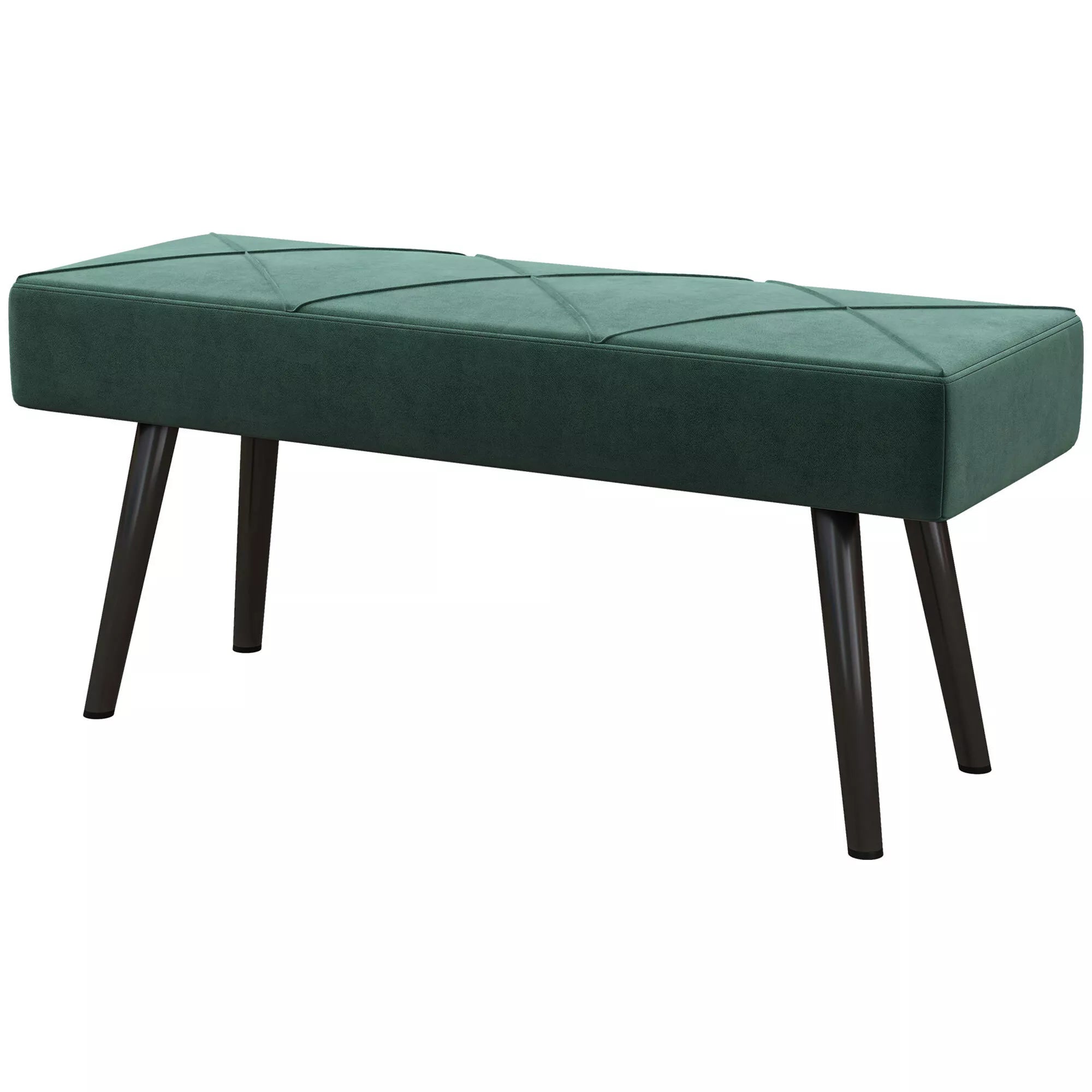 Sėdimoji sofa, minkšta sofa, lovos sofa, aksomo išvaizda, 100 x 36 x 45 cm, žalia