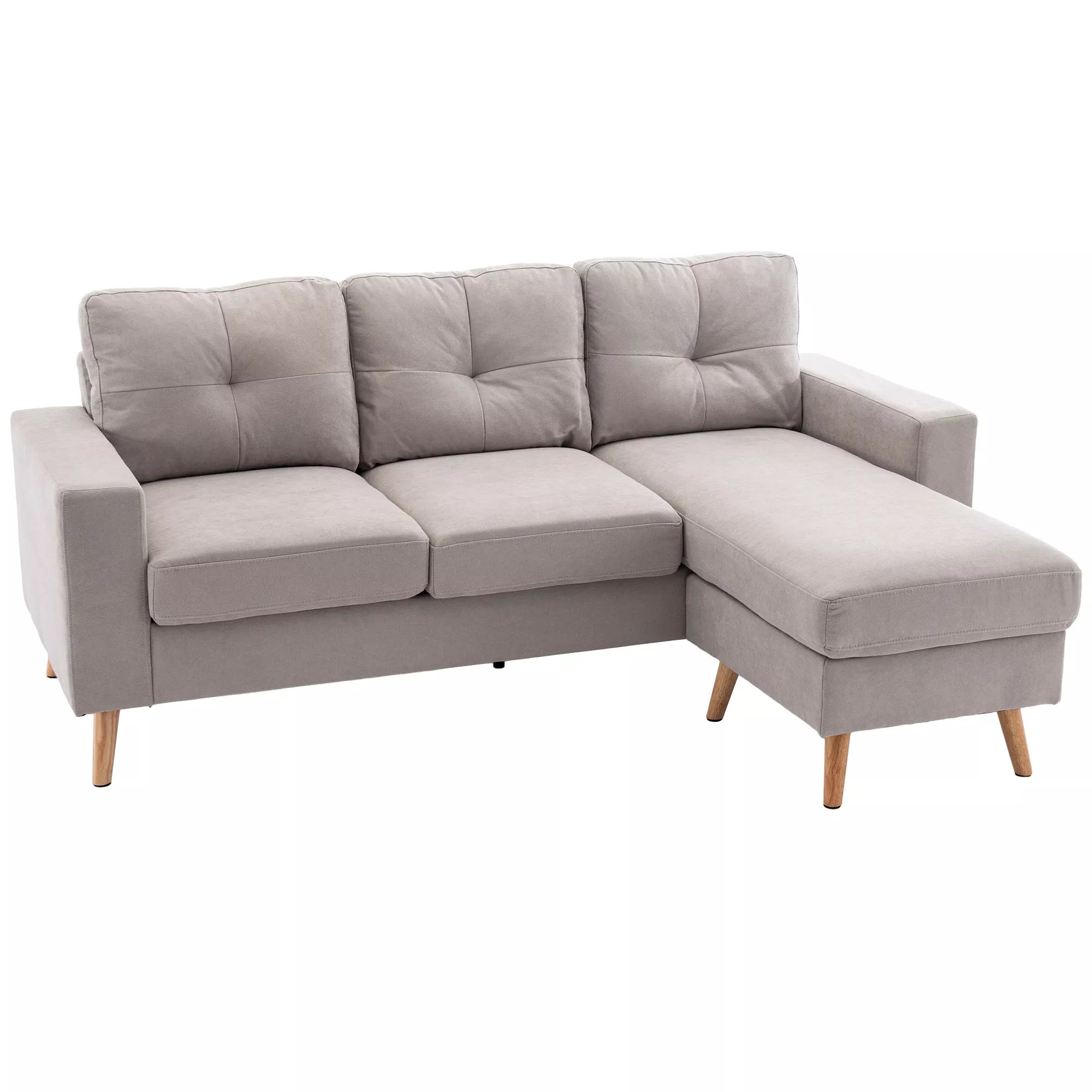 Kampinė sofa keičiama kryptimi 193x136 cm šviesiai pilka
