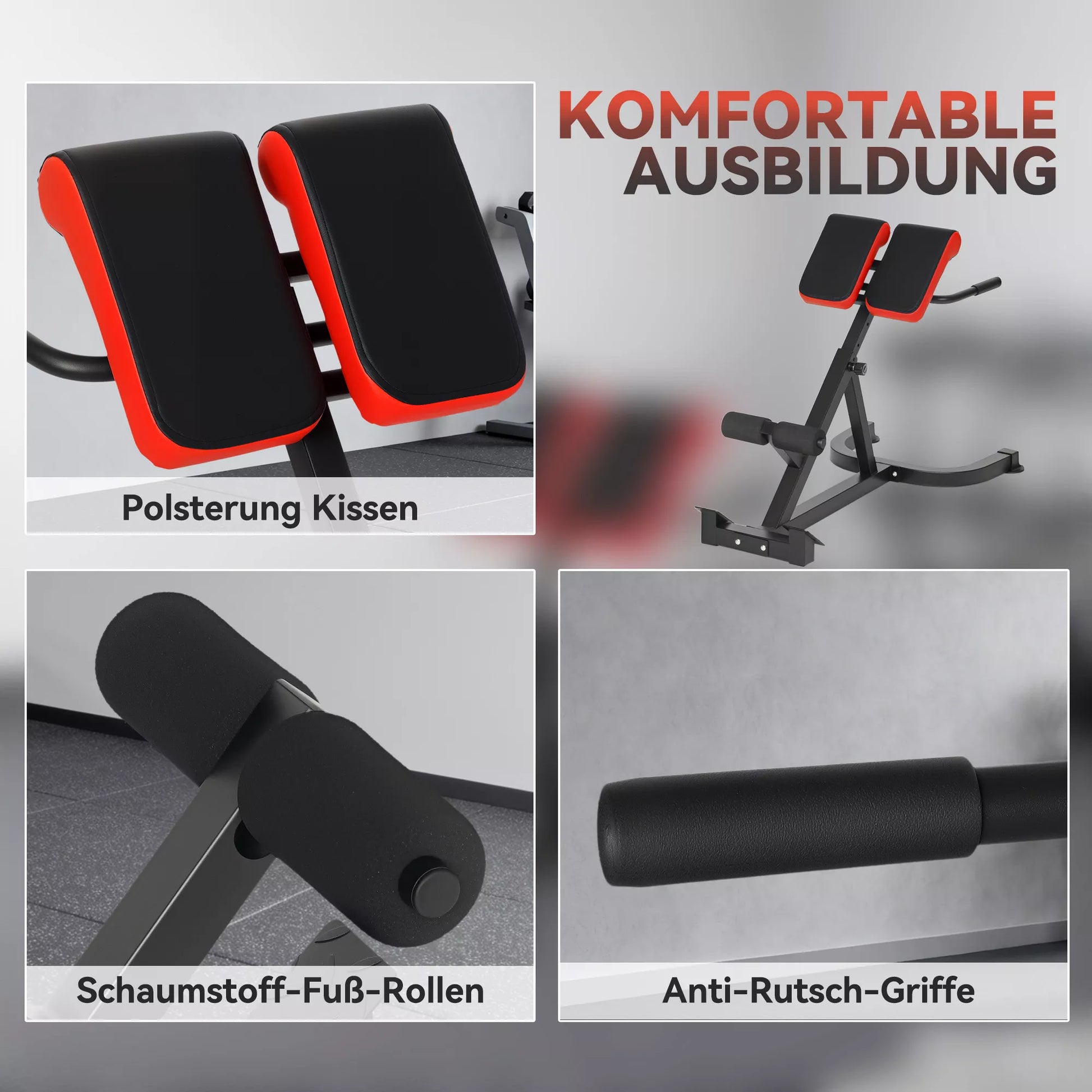 Treniruočių suolas, svarmenų suolas, plieninis, reguliuojamas, su rankenomis, raudonas+juodas